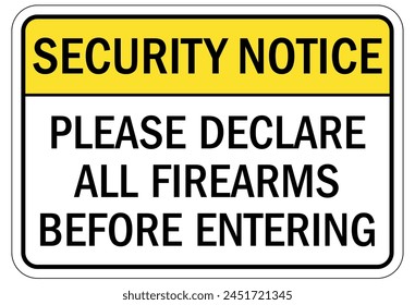 Metal detector security check point sign