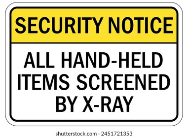 Metal detector security check point sign