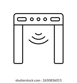 Metal Detector Security Scan Line Icon