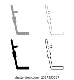 Metal detector treasure equipment search gold hunter discovery seeker handle device hunt sign underground set icon grey black color vector illustration image solid fill outline contour line thin flat 