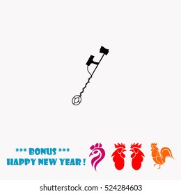 Metal detector vector icon