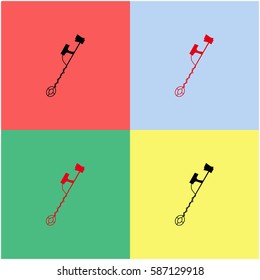 Metal detector vector  icon.