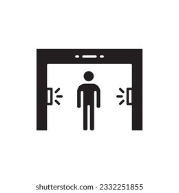 Icono vectorial del detector de metales. Diseño de señales planas del detector de metales. Pictograma del símbolo del detector de metales. icono de interfaz de usuario de UX