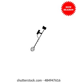 Metal detector vector icon isolated on white background.