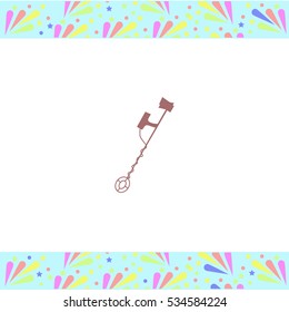 Metal detector vector icon on white background. Isolated illustration. Business picture.