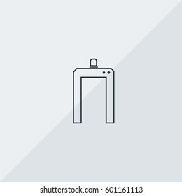 Metal Detector Vector Icon, The outlined symbol of metal detector. Simple, modern flat vector illustration for mobile app, website or desktop app   