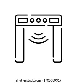 Metal Detector vector illustration. Technology & Smart Working symbol line icon. 