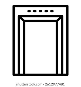 Metal Detector Vector Line Icon Design