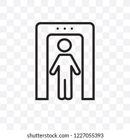 Metal detector vector linear icon isolated on transparent background, Metal detector transparency concept can be used for web and mobile