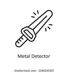 Metal detector Vector Outline Icon Design illustration. Law Enforcement Symbol on White background EPS 10 File