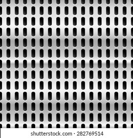 Metal with "dimples", holes. Punched, perforated metal background. Repeatable. (Metallic gradient)