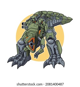 metal dinosaur vector illustration design