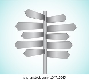 Metal directional signs vector illustration
