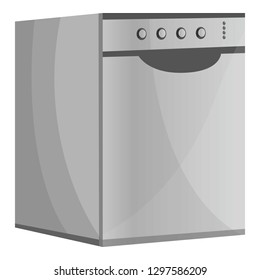 Metal dishwasher icon. Cartoon of metal dishwasher vector icon for web design isolated on white background