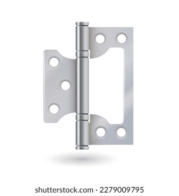 Cuadros de puerta de metal, hardware de construcción de plata. herramientas de hierro para puertas y ventanas de unión. Vector
