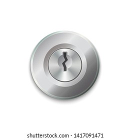 Metal door lock isolated. Vector illustration