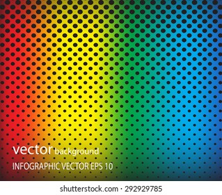 Metal dot perforated texture abstract vector background-colorful