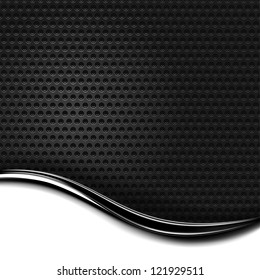 Metal dot perforated texture. Background with dark chrome metal strip. Black and white modern wallpaper in industrial style. This vector illustration clip-art design element saved in 10 eps