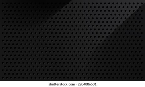 Metalldots schwarzer Hintergrund, Bühnenbild, luxuriöses Abstrakt, Überlappungsschatten, Raumkomposition 3840 x 2160 Monitorgröße für Banner