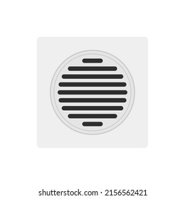 Metal drainage grates for shower. Metal drainage vector on white background.