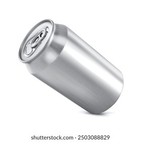 A metal drink can is tilted. Vector illustration