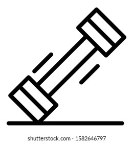 Metal dumbbell icon. Outline metal dumbbell vector icon for web design isolated on white background