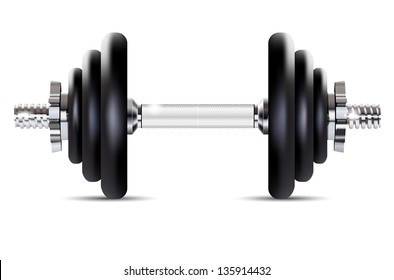 Metal dumbbell - isolated on white