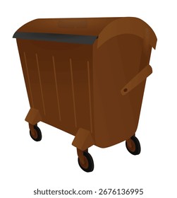 Contenedor de basura de metal. Vector	