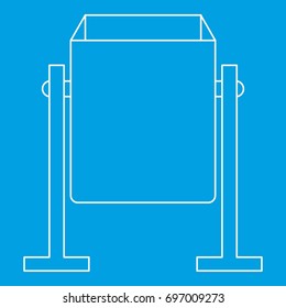 Metal dust bin icon blue outline style isolated vector illustration. Thin line sign