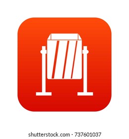 Metal dust bin icon digital red for any design isolated on white vector illustration