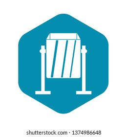 Metal dust bin icon. Simple illustration of metal dust bin vector icon for web