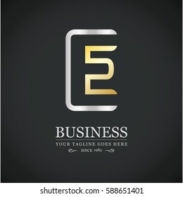 Metal E Letter Logo, alphabet logo design.