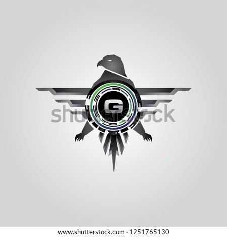 Metal Eagle Geometric G Letter Logo