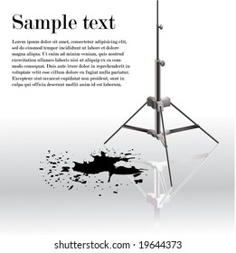 Metal Easel With Black Ink. Splash.