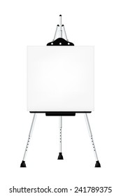 Metal Easel Isolated Background. Vector Illustration.