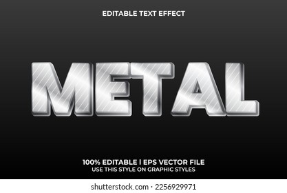 metal editable text effect, lettering typography font style, silver 3d text for tittle