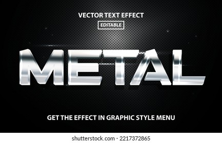 Metal Editable Text Effect Style, Metallic Silver Lettering Effect Syle