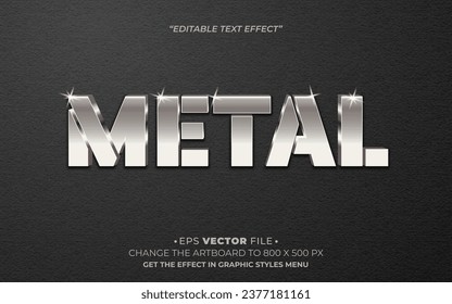 Metal editable text effect vector template