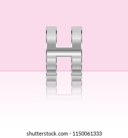Metal effect alphabet font. Chrome narrow letters and numbers. Stock vector typography for your design.