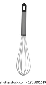 Metal egg beater. vector illustration