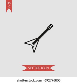 Metal electric guitar vector icon  illustration symbol