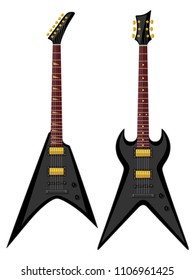 Metal electric guitars. Flat design. Vector illustration.