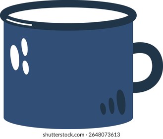 Metal enamel mug vector illustration