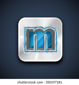 Metal engraved font, vector