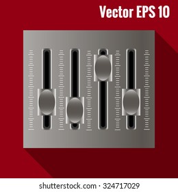 metal equalizer on a red background