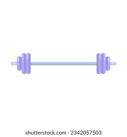 Metal equipment or barbell for workout at gym illustration. Cartoon drawing of weightlifting barbell isolated on white background. Sports, fitness, healthy lifestyle concept