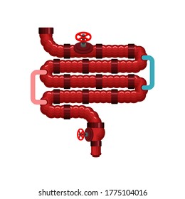 Metal Esophagus And Rectum.  Artificial Organ. Cybernetics Future. Robot Human Anatomy. Robotic Gastrointestinal Tract Internal Organs. Cyborg Esophagus
