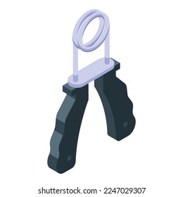 Metal espander icon isometric vector. Fitness gym. Training exercise