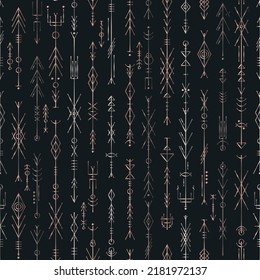 Metal ethnic vector seamless pattern