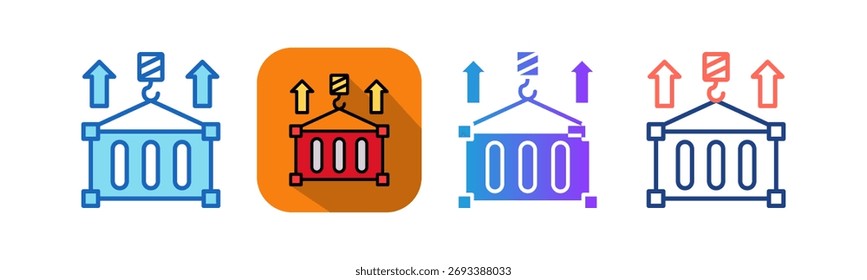 Icono de exportaciones de metal Ilustración vectorial multiestilo